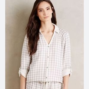214 ANTHROPOLOGIE Saturday Sunday Gingham Button Down